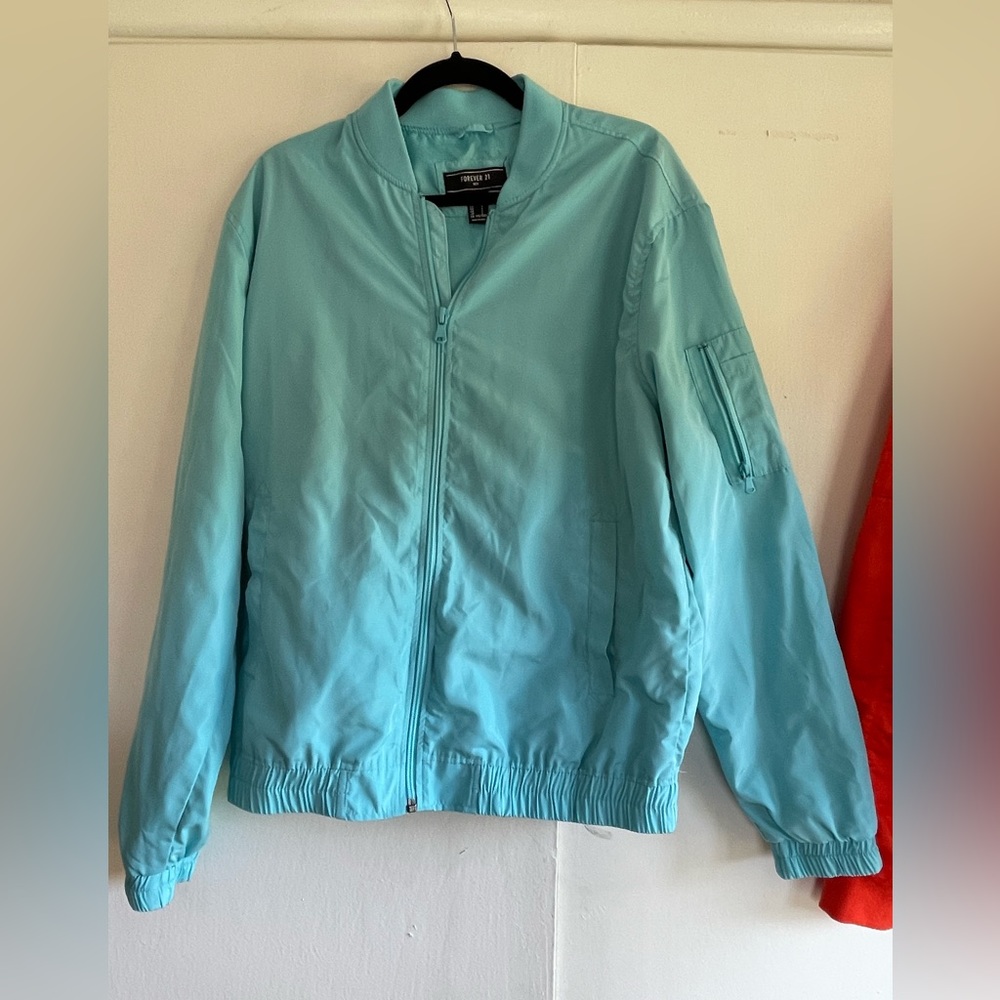 Forever 21 Bomber jacket-  L-  turquoise nearly unworn.